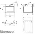 Раковина акрилова 60х55см на пральну машину ЕК11 - Зображення 6